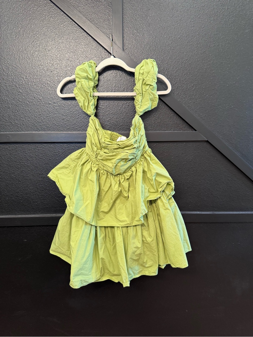 Endless Rose Lime Green Tiered Ruffle Mini Dress